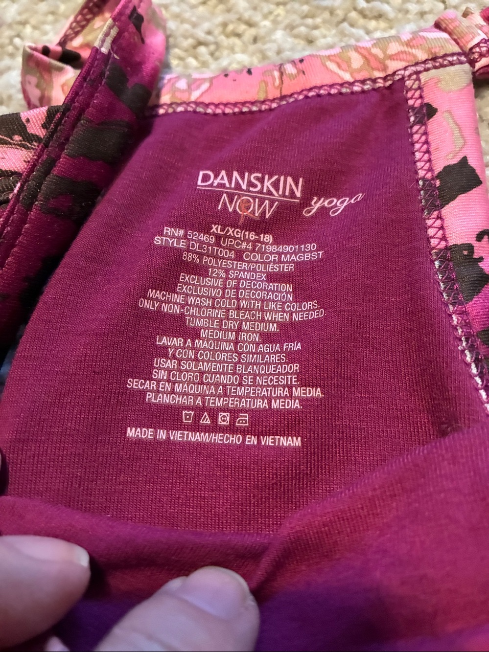 Danskin Pink & Magenta Patterned Athletic Tank - Picture 3 of 8